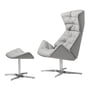 Thonet - Fauteuil Lounge 808, structure en acier inoxydable / gris (Bergen 905) + tabouret 808 gratuit