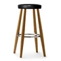Carl Hansen - Tabouret de bar CH58, H 68 cm, chêne huilé / cuir noir (Loke 7150)