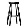 Carl Hansen - CH58 Tabouret de bar H 68 cm, chêne noir / cuir noir (Loke 7150)