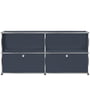 USM Haller - Buffet M avec deux portes abattantes en bas, gris anthracite (RAL 7016)