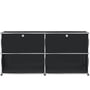 USM Haller - Buffet M avec deux portes abattantes en haut, noir graphite (RAL 9011)