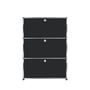 USM Haller - Buffet haut S avec trois portes abattantes, noir graphite (RAL 9011)