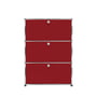 USM Haller - Buffet haut S avec trois portes abattantes, USM rouge rubis