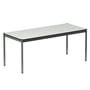 USM Haller - Table, 175 x 75 cm, piètement en acier chromé/plateau en résine synthétique, gris perle