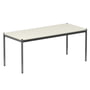 USM Haller - Table, 175 x 75 cm, piètement en acier chromé/plateau en MDF, blanc pur (RAL 9010)
