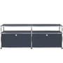 USM Haller - Le meuble TV/Hifi Lowboard M avec deux portes à rabat et surfaces de rangement, gris anthracite (RAL 7016)