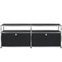 USM Haller - Le meuble TV/Hifi Lowboard M avec deux portes à rabat et surfaces de rangement, noir graphite (RAL 9011)