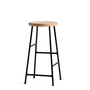HAY - Tabouret de bar Cornet Low H 65 cm, chêne huilé / noir
