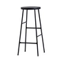 HAY - Tabouret de bar Cornet High H 75 cm, chêne teinté noir / noir