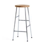 HAY - Tabouret de bar Cornet High H 75 cm, chêne huilé / chromé