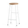 HAY - Tabouret de bar Cornet High H 75 cm, chêne huilé / blanc crème