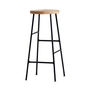 HAY - Tabouret de bar Cornet High H 75 cm, chêne huilé / noir