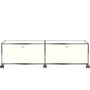 USM Haller - Le meuble TV/Hifi Lowboard M avec deux portes à rabat et roulettes, blanc pur (RAL 9010)