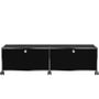 USM Haller - Le meuble TV/Hifi Lowboard M avec deux portes à rabat et roulettes, noir graphite (RAL 9011)