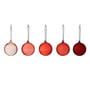 Iittala - Boules en verre Ø 8 cm, rouge (set de 5)