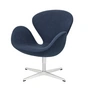 Fritz Hansen - Swan Fauteuil, aluminium brossé mat / Capture bleu 6001