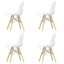 Vitra - Eames Plastic Side Chair DSW, érable jaunâtre / blanc (patins en feutre blanc) (lot de 4)