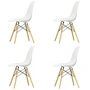 Vitra - Eames Plastic Side Chair DSW, érable jaunâtre / blanc (patins en feutre blanc) (lot de 4)