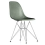 Vitra - Chaise d'appoint eames en fibre de verre dsr, chromée / eames vert mousse de mer (patins en feutre de base foncé)