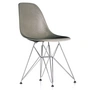 Vitra - Chaise d'appoint eames en fibre de verre dsr, chromée / eames raw umber (patins en feutre de base foncé)