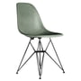 Vitra - Side Chair Eames en fibre de verre DSR, basic dark / Eames sea foam green (patins en feutre basic dark)