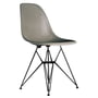 Vitra - Side Chair Eames en fibre de verre DSR, basic dark / Eames raw umber (patins en feutre basic dark)