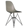Vitra - Side Chair Eames en fibre de verre DSR, basic dark / Eames raw umber (patins en feutre basic dark)