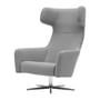 Softline - Havana Swivel Fauteuil à oreilles, piètement pivotant aluminium poli / feutre mélangé gris clair (620)