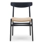 Carl Hansen - CH23 Chair Chaise, chêne laqué noir / tressage naturel