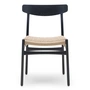Carl Hansen - CH23 Chair Chaise, chêne laqué noir / tressage naturel