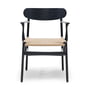 Carl Hansen - CH26 Chaise avec accoudoirs, chêne laqué noir / naturel