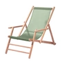 Jan Kurtz - Maxx Deckchair bois de teck, revêtement en tissu synthétique salbei