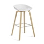 Hay - About A Stool AAS 32 H 75 cm, chêne laqué / acier inoxydable / white 2. 0