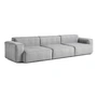 HAY - Mags Soft Canapé 3 places, combinaison 1, accoudoir bas, gris clair (Hallingdal 130) / Coutures : gris foncé (EU)