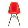 Vitra - Eames fiberglass side chair dsw, frêne miel / eames classic rouge (feutre de planeur blanc)