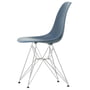 Vitra - Eames Plastic Side Chair DSR RE, chromé / bleu mer (patins en feutre basic dark)