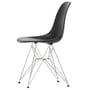 Vitra - Eames Plastic Side Chair DSR RE, chromé / noir profond (patins en feutre basic dark)