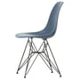 Vitra - Eames Plastic Side Chair DSR RE, basic dark / bleu mer (patins en feutre basic dark)