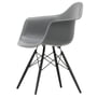 Vitra - Fauteuil en plastique Eames DAW, noir érable / gris granit (feutre basique planeur foncé)
