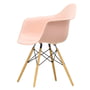 Vitra - Fauteuil en plastique Eames DAW, érable jaunâtre / rose pâle (feutre glider blanc)