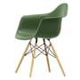 Vitra - Fauteuil en plastique Eames DAW, érable jaunâtre / forêt (feutre planeur blanc)