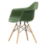 Vitra - Fauteuil en plastique Eames DAW, Frêne miel / forêt (feutre planeur blanc)