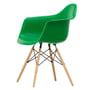 Vitra - Fauteuil en plastique Eames DAW, Frêne miel / vert (feutre blanc)