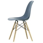 Vitra - Eames Plastic Side Chair DSW RE, frêne couleur miel / bleu mer (patins en feutre blanc)