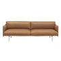 Muuto - Outline Canapé 3 places, cognac Refine Cuir / aluminium poli