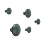 Muuto - Crochets muraux "The Dots Metal", lot de 5, vert foncé