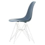 Vitra - Eames Plastic Side Chair DSR RE, blanc / bleu mer (patins en feutre blanc)