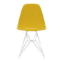 Vitra - Chaise Eames plastic side chair DSR, blanc / moutarde (patins en feutre blanc)