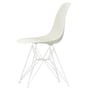 Vitra - Eames Plastic Side Chair DSR RE, blanc / galet (patins en feutre blanc)