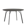 Woud - Table d'arbre ø 120 cm, plateau charbon de bois / pieds noirs